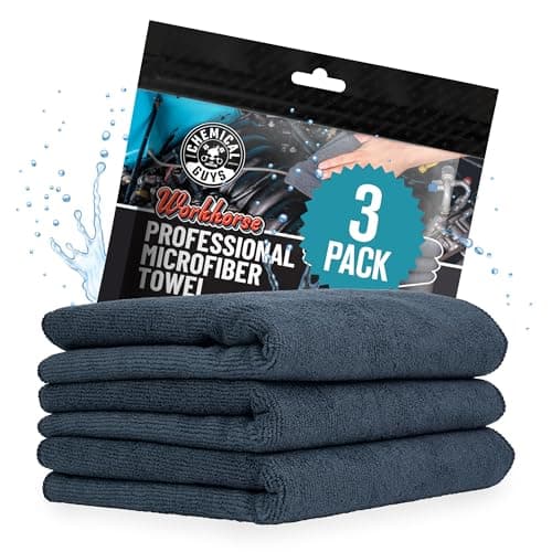 Chemical Guys Workhorse Plush Microfiber Towels, 16 x 16 in (3-Pack)